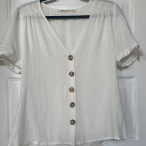 White Linen Blouse